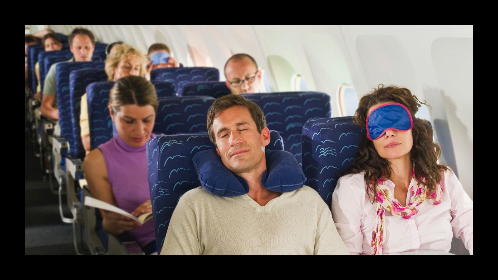 Passengers resting on a plane, the cover image for the Forbes feature